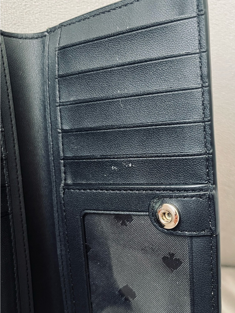 kate spade Black Saffiano Leather Zip Wallet with Gold Logo - Picture 4 of 4